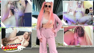 GERMAN SCOUT – Pink Hair Curvy Teen Maria Gail with Saggy Tits at Rough Anal Sex Casting